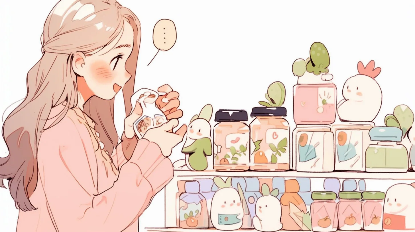 商品を紹介する女性のイラスト 制作ビジュアル 4