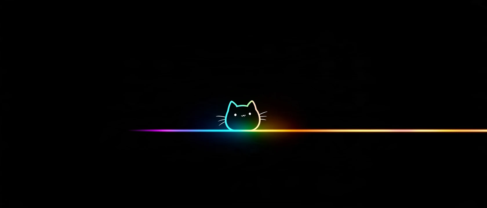 虹色のラインと黒猫 バリエーション2